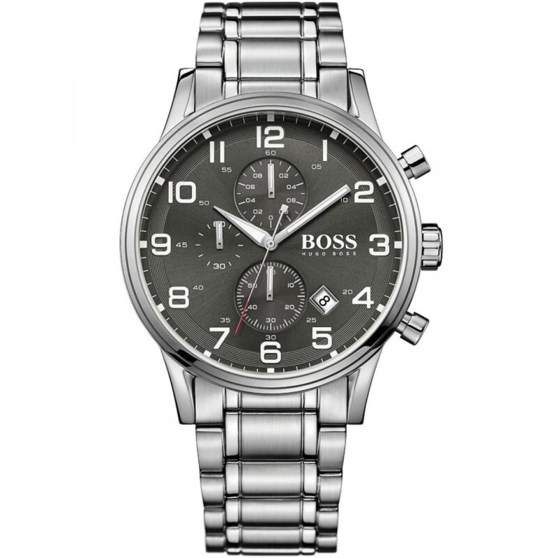 1513181 hugo boss watch men metal silver aeroliner