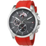 1791351-tommy-hilfiger-watch-men-black-dial-rubber-red-strap-quartz-analog-day-date-month-decker