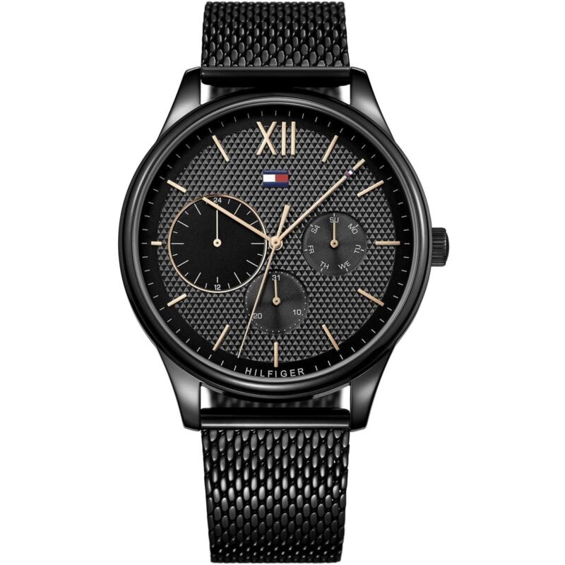 1791420 tommy hilfiger watch men black metal damon