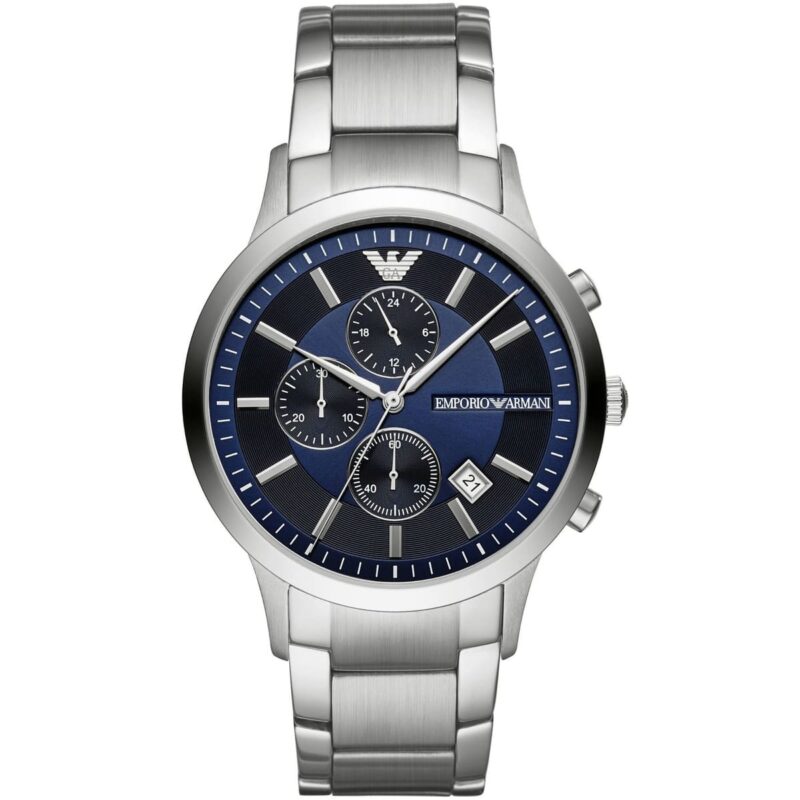 ar11164 emporio armani watch men silver metal stainless steel renato