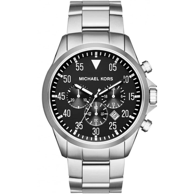 mk8413 michael kors watch men silver metal gage
