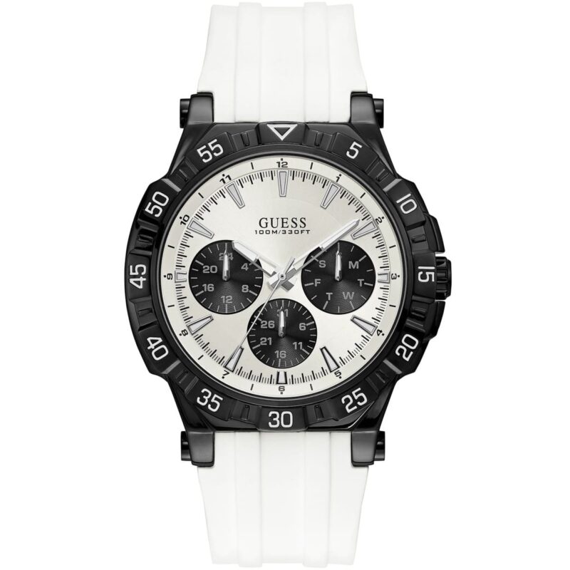 w0966g3 guess watch men white rubber