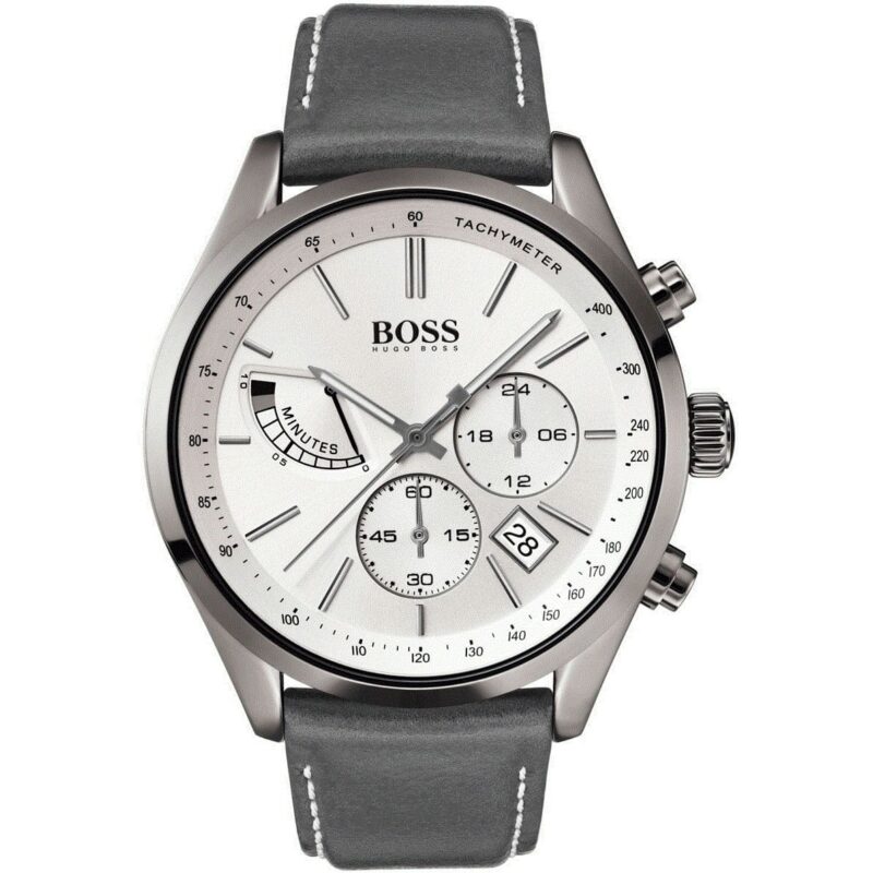 1513633 hugo boss watch men gray leather grand