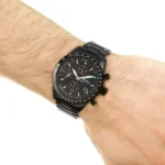 1513771-hugo-boss-watch-aero-men-black-dial-metal-stainless-strap-quartz-battery-analog-chronograph
