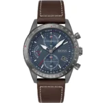 1513852-hugo-boss-watch-men-blue-dial-leather-brown-strap-quartz-battery-analog-chronograph-pilot-edition-chrono