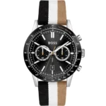 1513963-hugo-boss-watch-men-black-dial-fibers-multicolored-textile-over-leather-strap-quartz-battery-analog-chronograph-allure