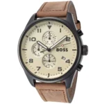 1513990-hugo-boss-watch-men-beige-dial-leather-brown-strap-quartz-battery-analog-chronograph-view