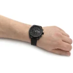1514022-hugo-boss-watch-chronograph-10bar-330ft-men-black-dial-rubber-brown-strap-quartz-battery-analog-centre-court