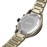 1514027-hugo-boss-watch-chronograph-10bar-330ft-men-black-dial-metal-stainless-gold-strap-quartz-battery-analog-centre-court