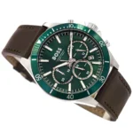 1514098-hugo-boss-watch-men-green-dial-leather-brown-strap-quartz-battery-analog-chronograph-troper