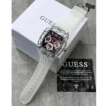 gw0499g9-guess-watch-men-square-burgundy-dial-rubber-transparent-strap-quartz-battery-analog-phoenix
