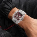 gw0499g9-guess-watch-men-square-burgundy-dial-rubber-transparent-strap-quartz-battery-analog-phoenix
