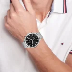 1710498-tommy-hilfiger-watch-men-black-dial-mesh-metal-stainless-steel-silver-strap-quartz-battery-analog-ryder