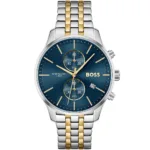 1513976-hugo-boss-watch-water-resistant-5bar-men-blue-dial-metal-stainless-silver-gold-strap-quartz-battery-analog-chronograph-associate