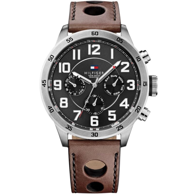 1791049 tommy hilfiger watch men brown leather trent