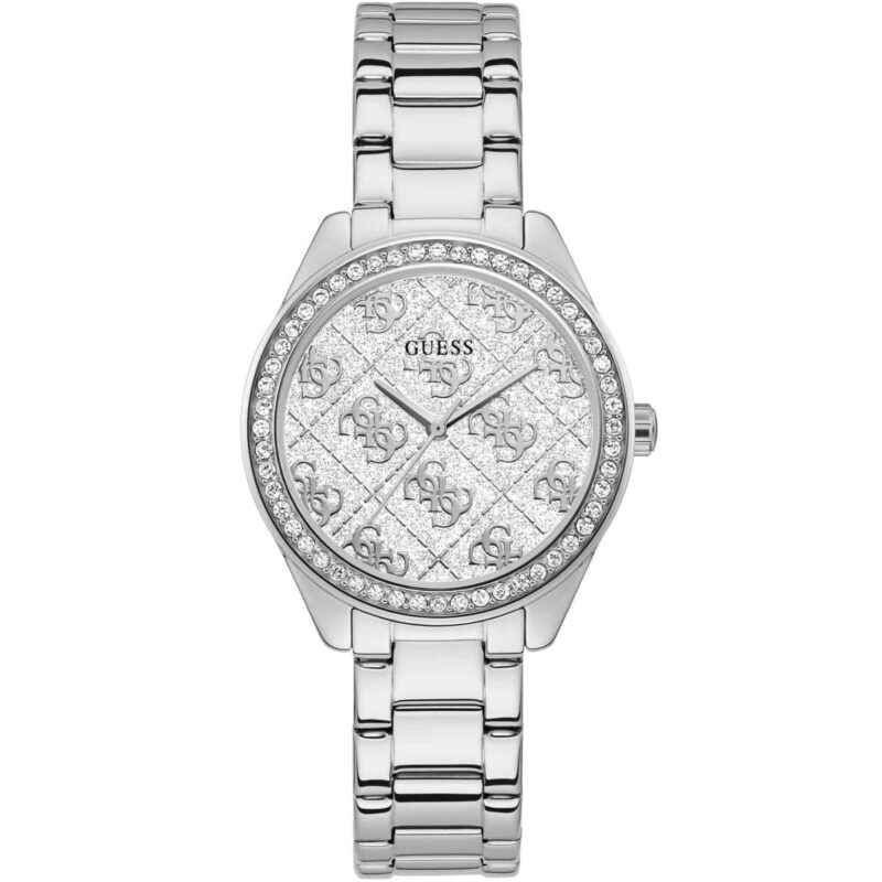 gw0001l1 guess watch women silver metal sugar