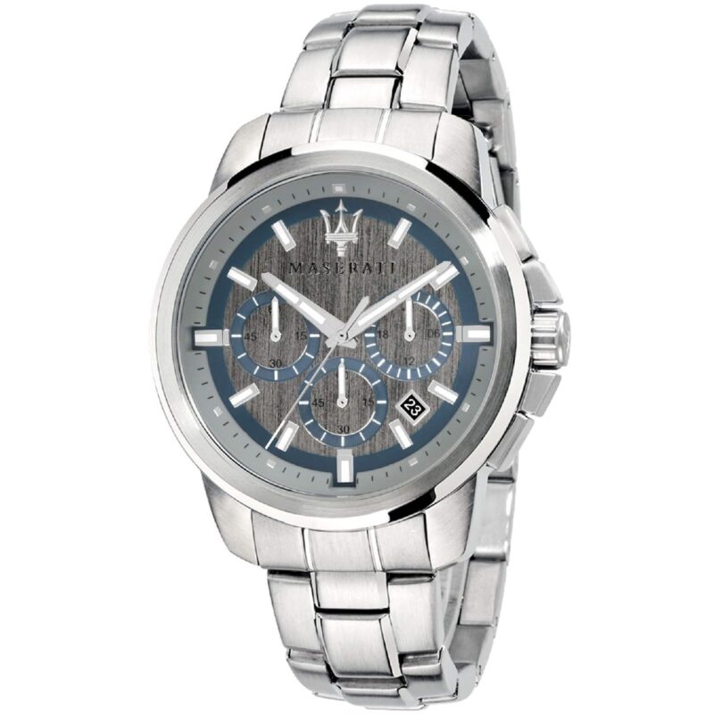 r8873621006 maserati watch men silver dial metal stainless steel strap quartz battery analog chronograph successo