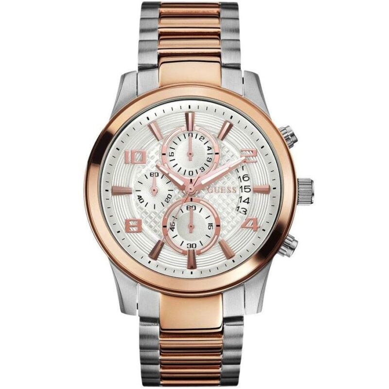 w0075g2 guess watch men silver rose gold metal