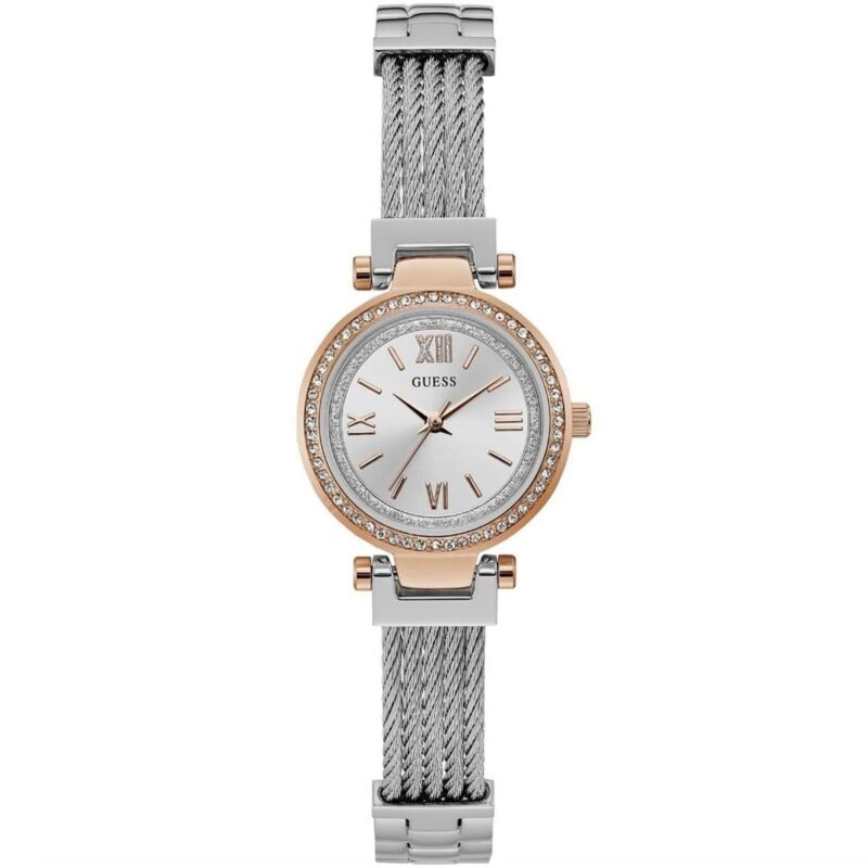 w1009l4 guess watch women silver metal mini soho