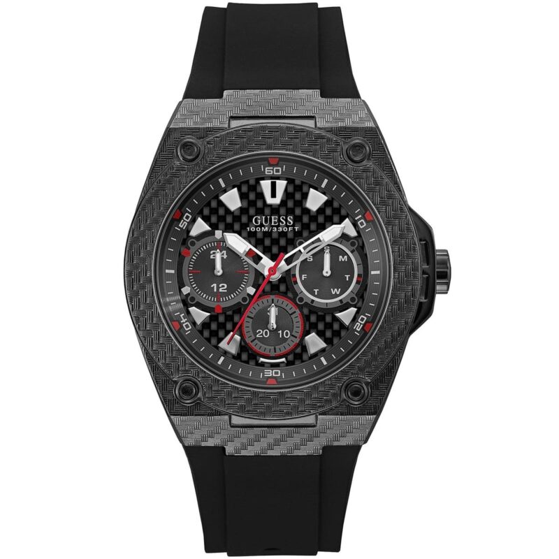 w1048g2 guess watch men black rubber legacy