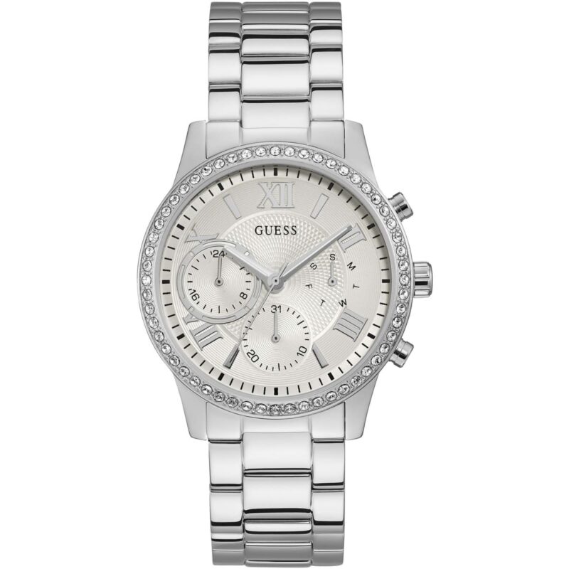 w1069l1 guess watch women silver metal solar