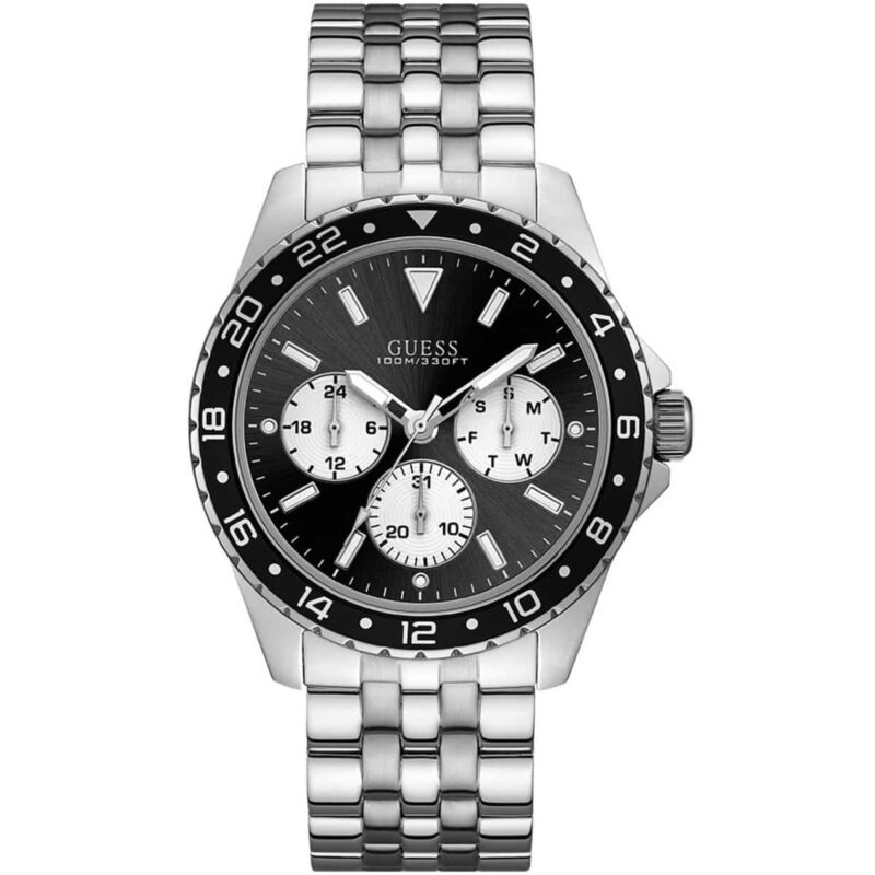 w1107g1 guess watch men silver metal odyssey
