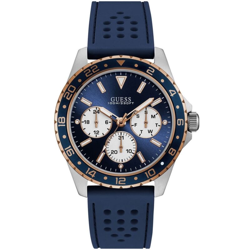 w1108g4 guess watch men blue rubber odyssey