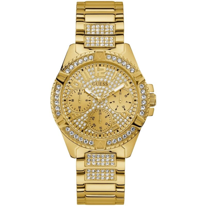 w1156l2 guess watch women gold metal lady frontier