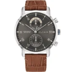 1710398-tommy-hilfiger-watch-water-resistant-5atm-165-feet-men-gray-dial-gunmetal-leather-brown-strap-quartz-battery-analog-three-hand-kane