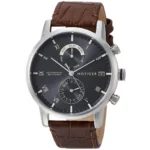 1710398-tommy-hilfiger-watch-water-resistant-5atm-165-feet-men-gray-dial-gunmetal-leather-brown-strap-quartz-battery-analog-three-hand-kane