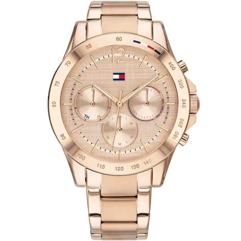 1782197 tommy hilfiger watch women rose gold dial metal stainless steel golden strap quartz battery analog haven
