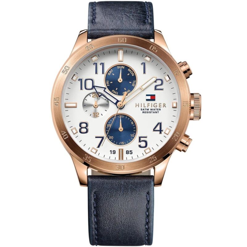 1791139 tommy hilfiger watch men blue leather trent
