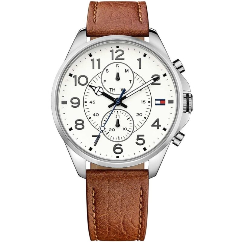 1791274 tommy hilfiger watch men brown leather dean