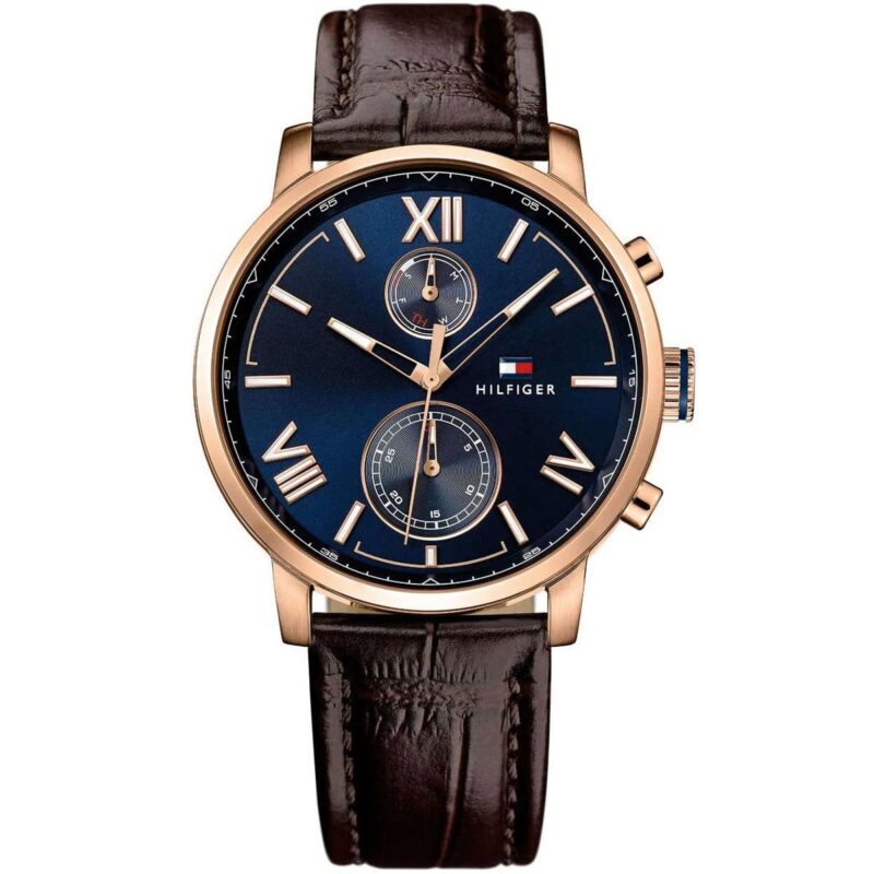1791308 tommy hilfiger watch men brown leather alden