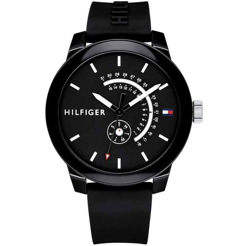 1791483 tommy hilfiger watch men black rubber denim