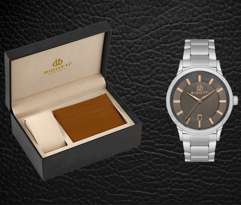 BIGOTTI MILANO MENS STAINLESS STEEL STRAP WATCH WITH GIFT SET – BG.1.10485-1