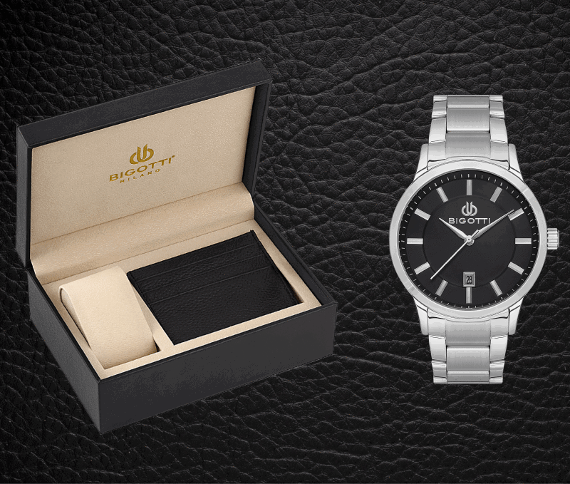 BIGOTTI MILANO MENS STAINLESS STEEL STRAP WATCH WITH GIFT SET – BG.1.10485-2