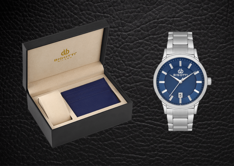 BIGOTTI MILANO MENS STAINLESS STEEL STRAP WATCH WITH GIFT SET – BG.1.10485-3