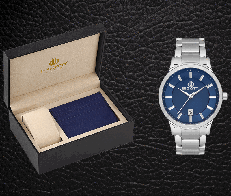 BIGOTTI MILANO MENS STAINLESS STEEL STRAP WATCH WITH GIFT SET – BG.1.10485-3