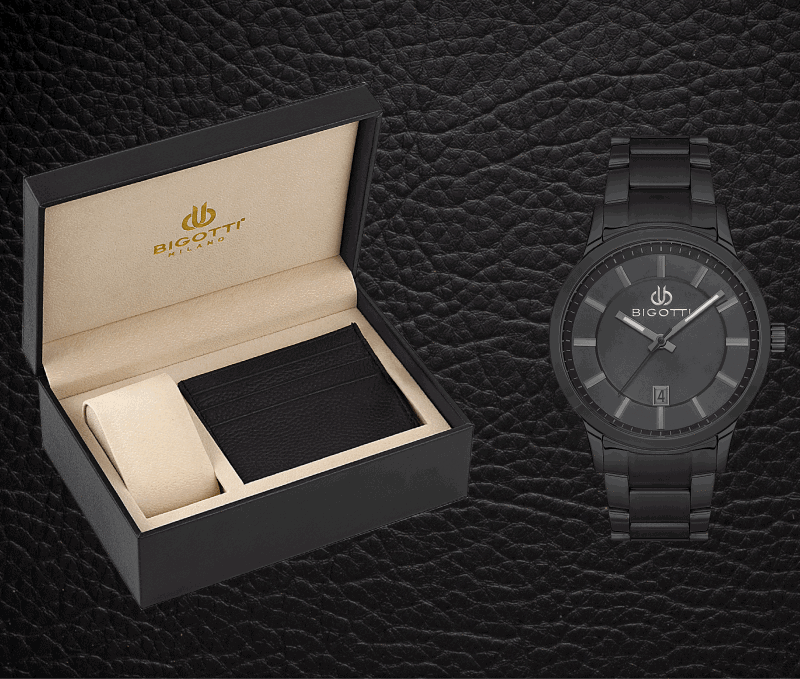 BIGOTTI MILANO MENS STAINLESS STEEL STRAP WATCH WITH GIFT SET – BG.1.10485-4