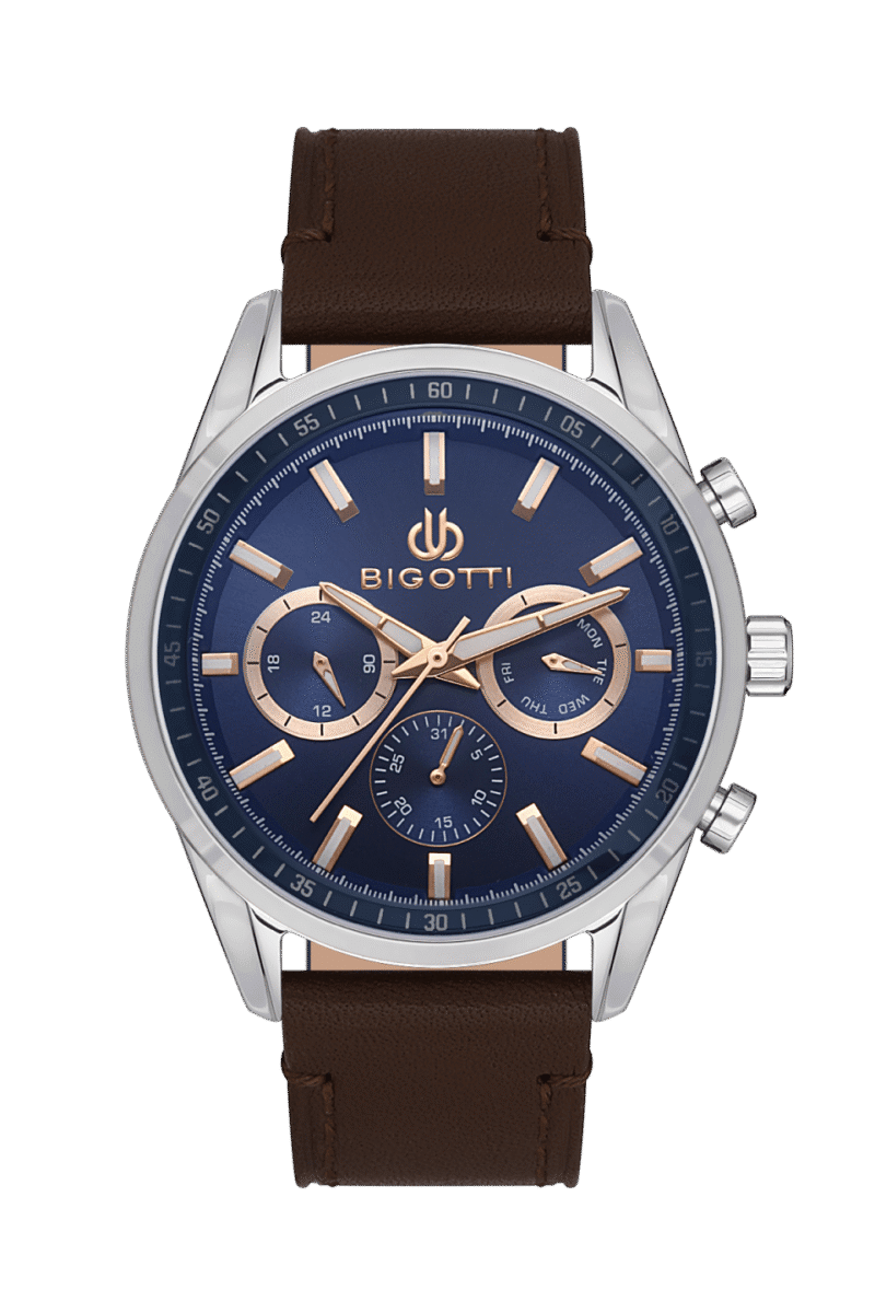 BIGOTTI MILANO MENS LEATHER STRAP WATCH- BG.1.10490-3