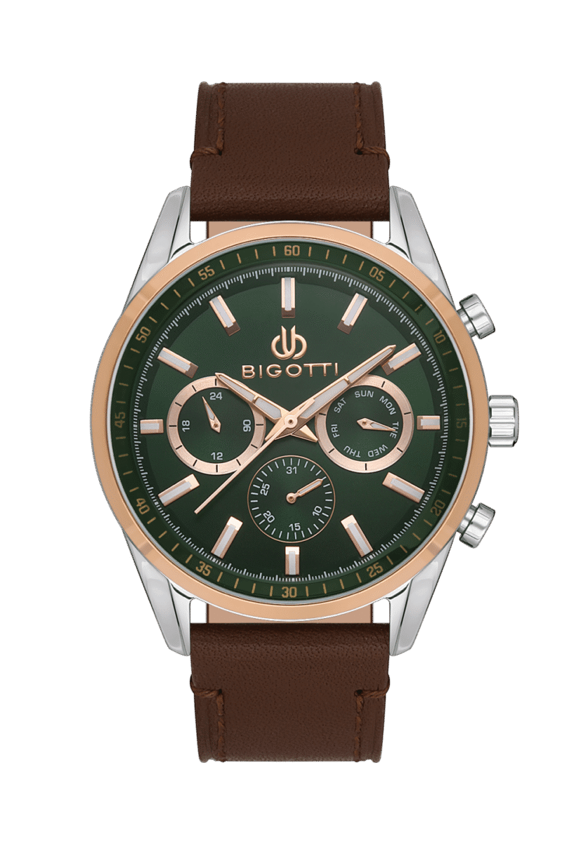 BIGOTTI MILANO MENS LEATHER STRAP WATCH- BG.1.10490-4
