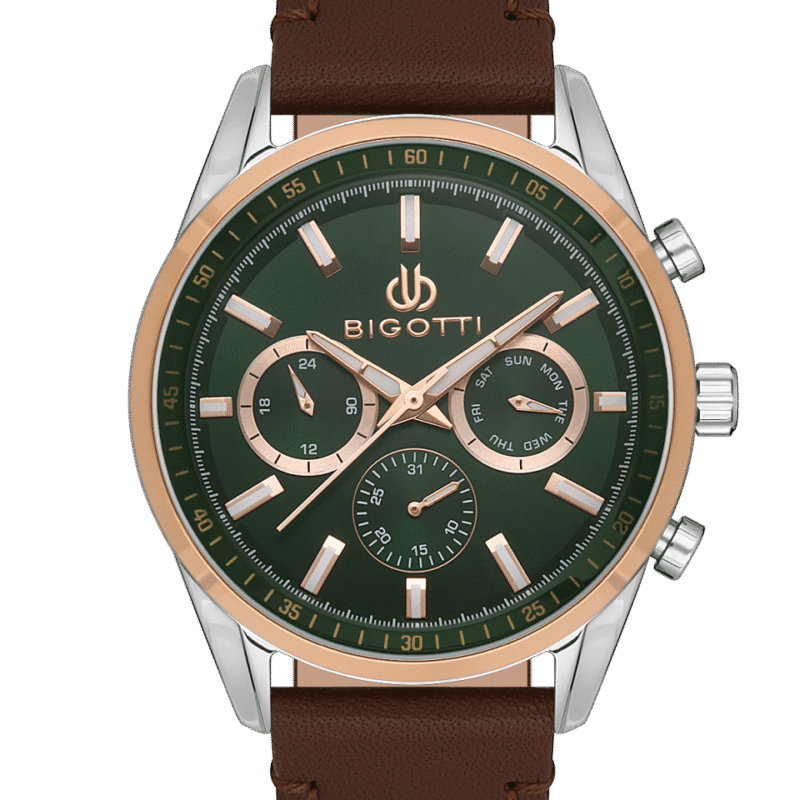 BIGOTTI MILANO MENS LEATHER STRAP WATCH- BG.1.10490-4