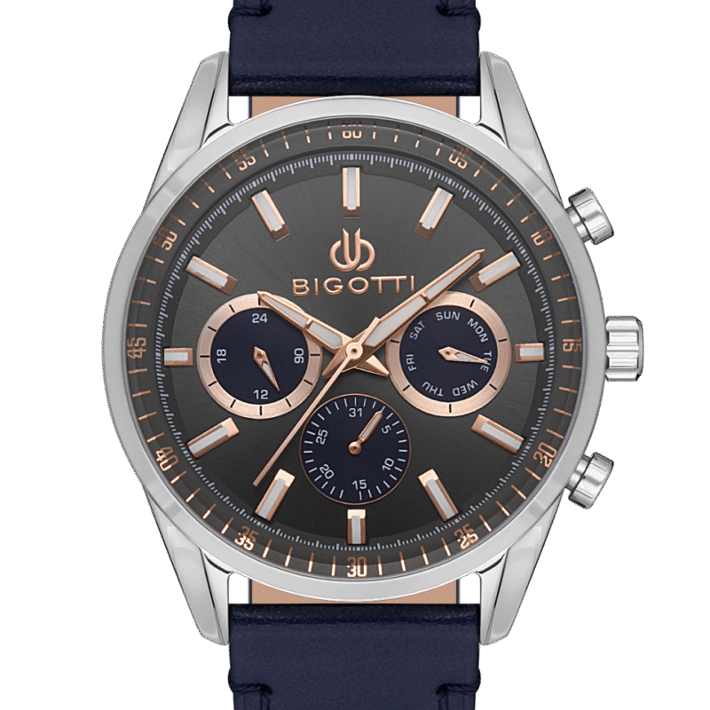 BIGOTTI MILANO MENS LEATHER STRAP WATCH- BG.1.10490-5