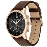 1791631-tommy-hilfiger-watch-established-in-1985-dual-time-men-black-dial-leather-brown-strap-quartz-battery-analog-kyle