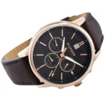 1791631-tommy-hilfiger-watch-established-in-1985-dual-time-men-black-dial-leather-brown-strap-quartz-battery-analog-kyle