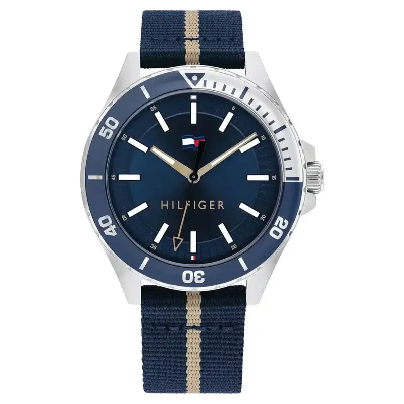 1792011 original tommy hilfiger men watch fabric blue strap dial logan egypt