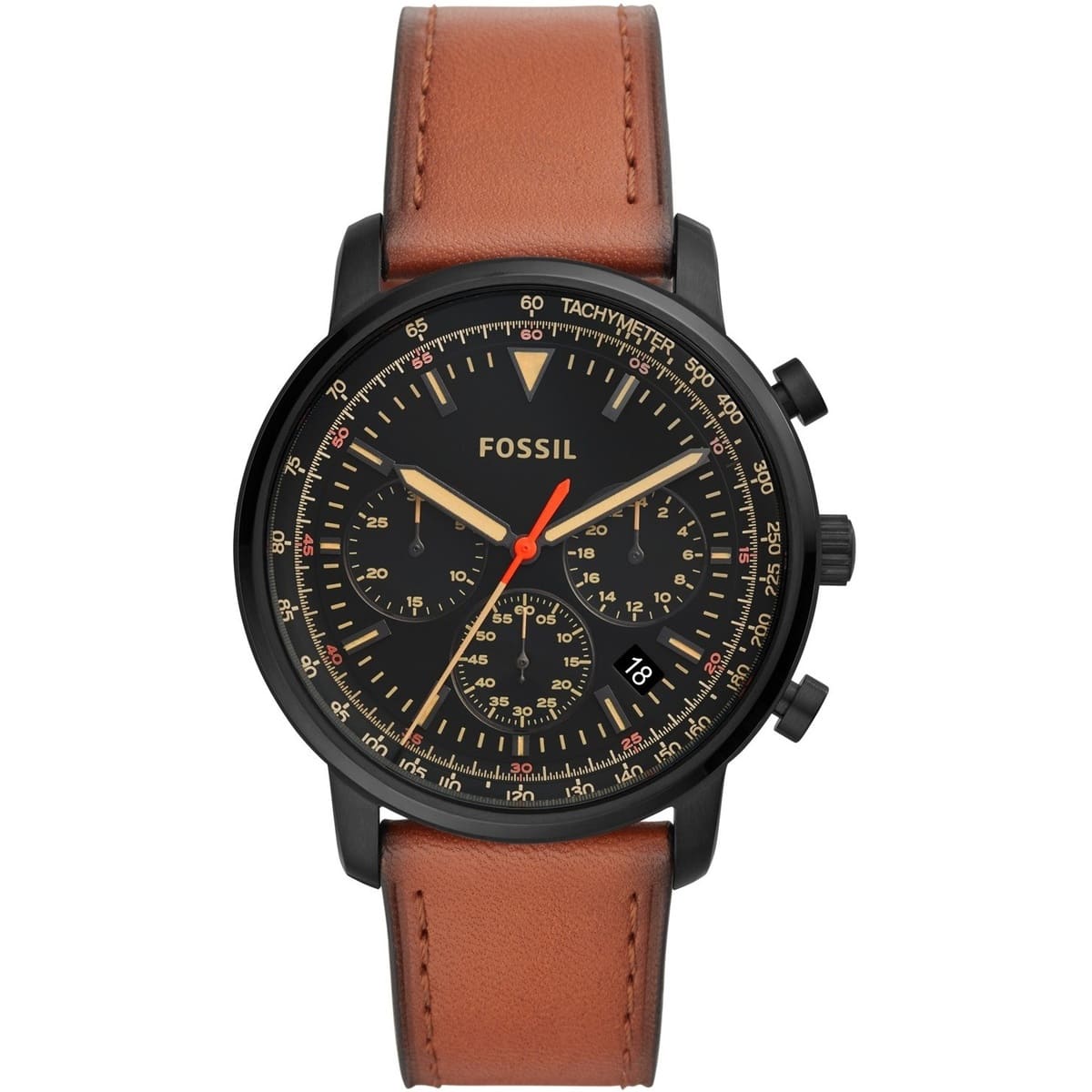 fs5501-fossil-watch-men-brown-leather-goodwin ساعة فوسيل للرجال FS5501 - الصورة 1