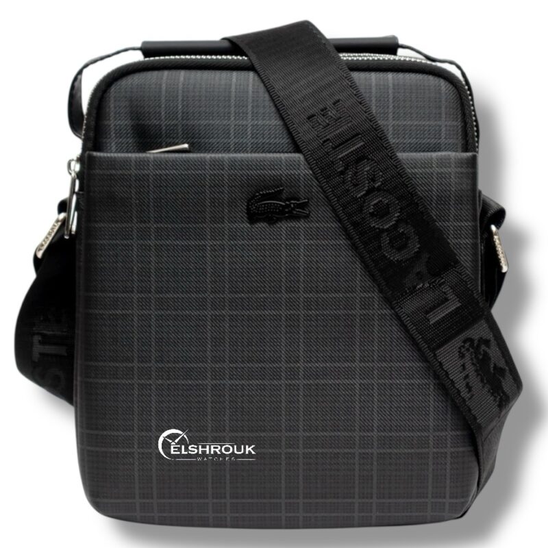 شنطة كروس لاكوست رجالي بلون اسود