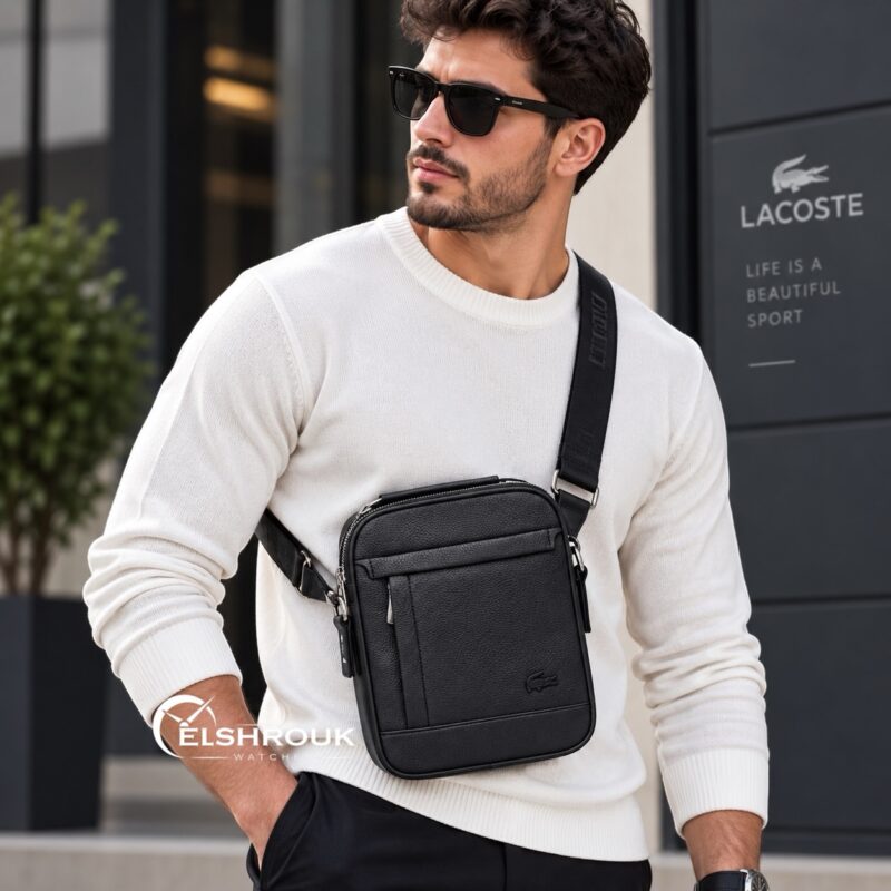 ⁦شنطة كروس لاكوست رجالي اسود⁩ - الصورة ⁦7⁩